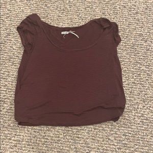 Maroon And Black Striped Crop Top